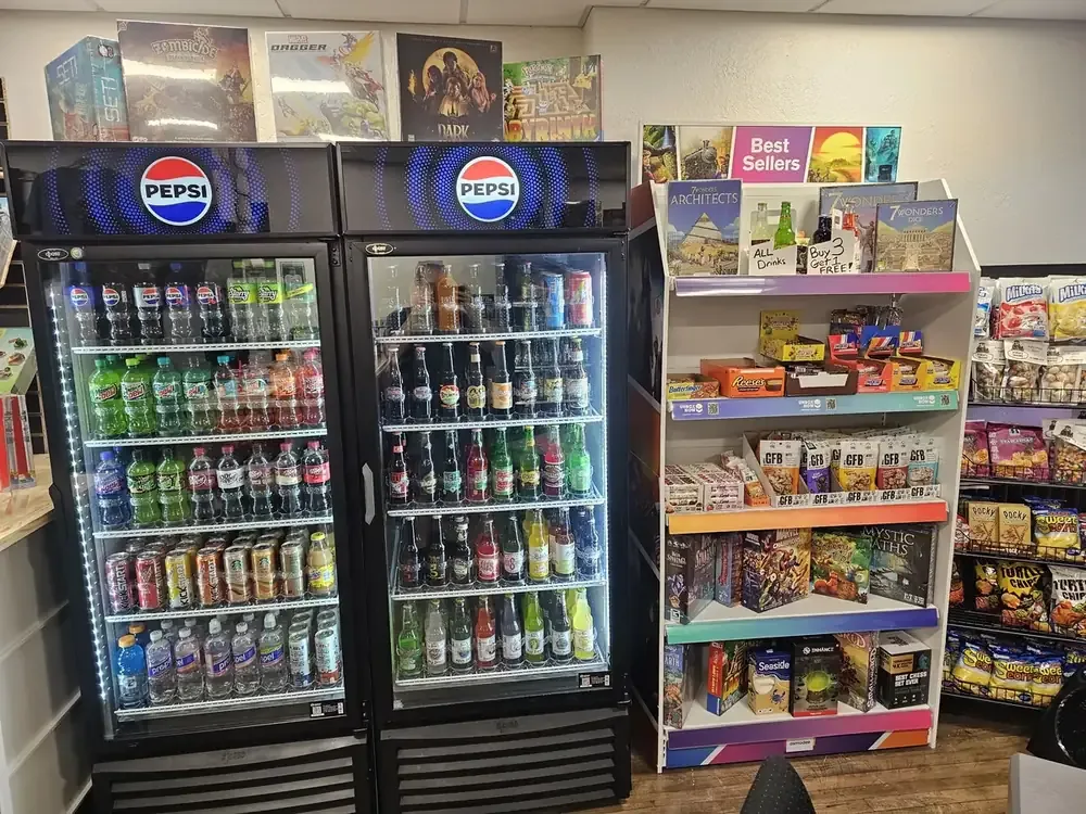Craft soda coolers at The Raft — the Chippewa Valley's largest craft soda selection